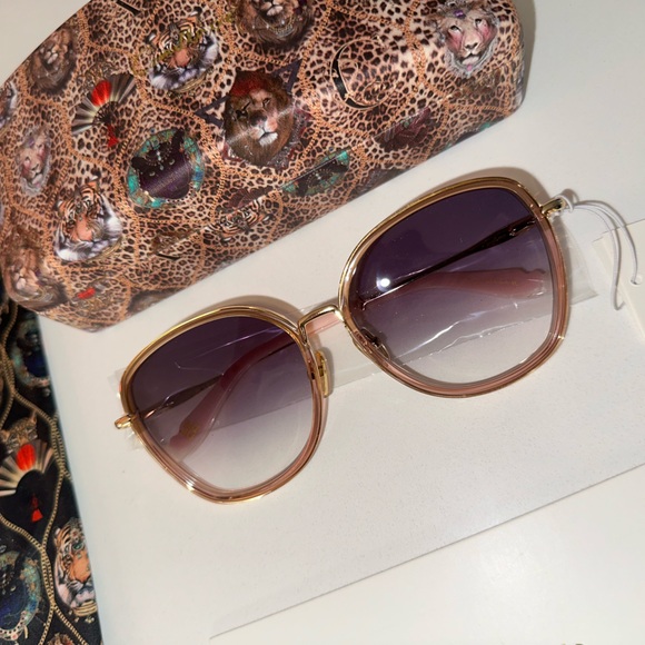 Camilla “Luxor Life” Oversized Gold Rose Splice Smoke Gradient Boho Sunglasses main image 6